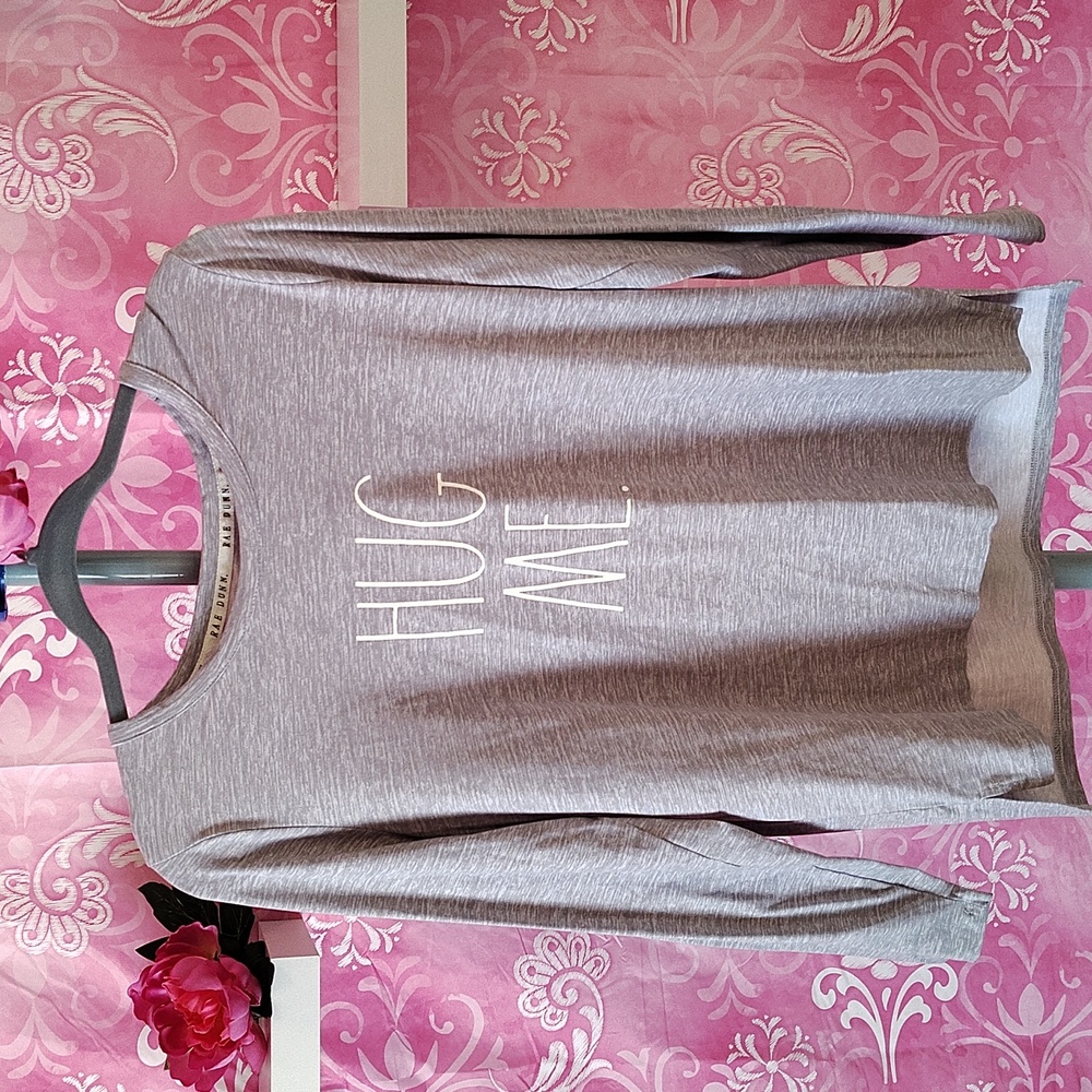 Rae Dunn Heather Gray Long Sleeve Tee